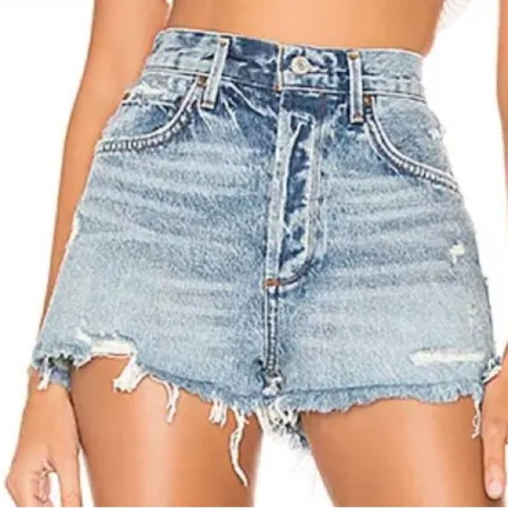 Agolde Jaden Distressed Jean Shorts